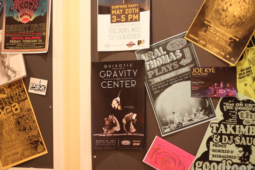 Posters and flyers for local events posted in Portland Radio Project's hallway. Photo: J. Waits