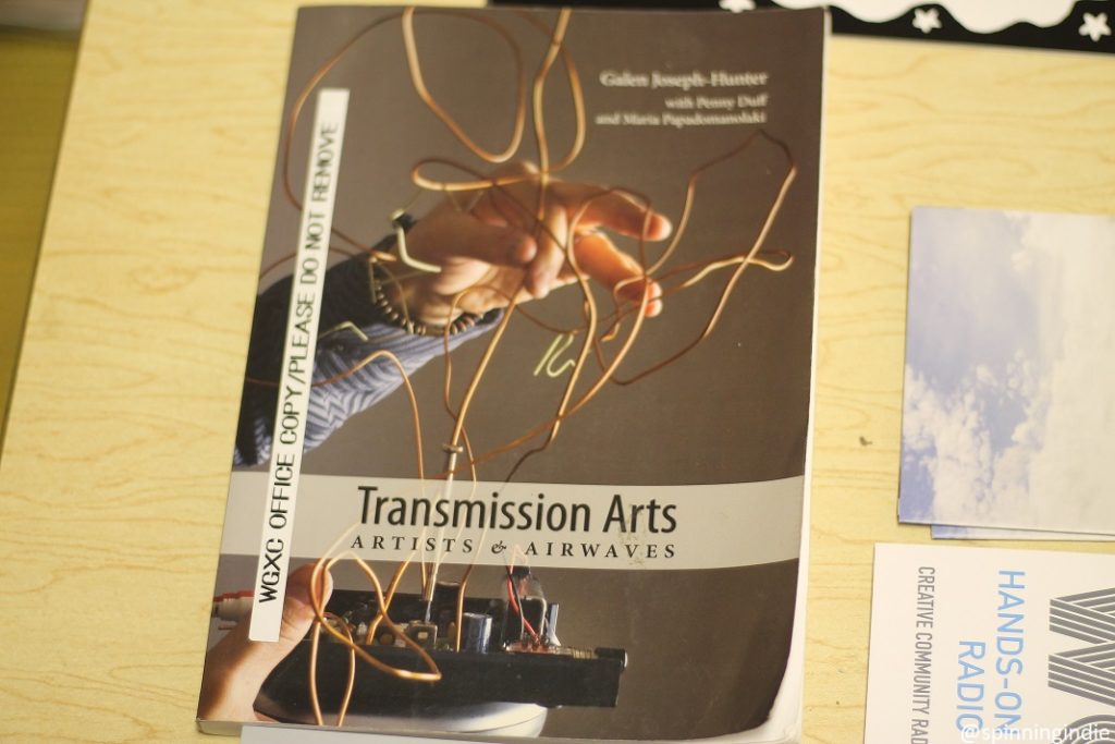 Transmission Arts book at WGXC Hudson. Photo: J. Waits