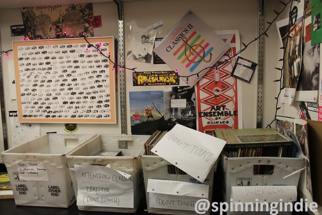 Music office at WPRB. Photo: J. Waits