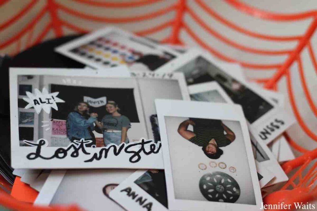 Polaroids from the past at WPIR Pratt Radio in March, 2023. Photo: J. Waits